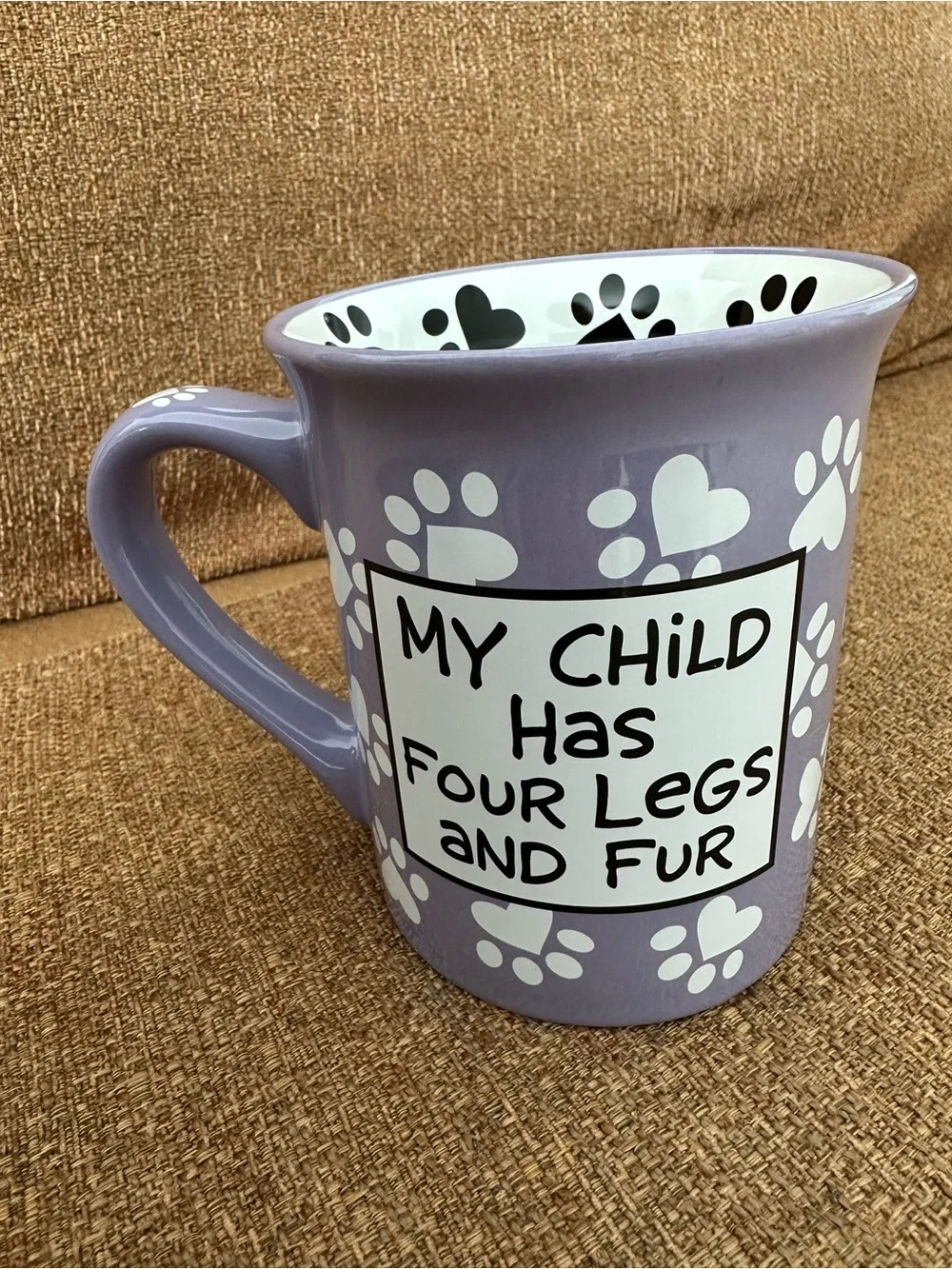 *NWT* Dog Mom Ceramic Mug - Lavender with White Paw Print